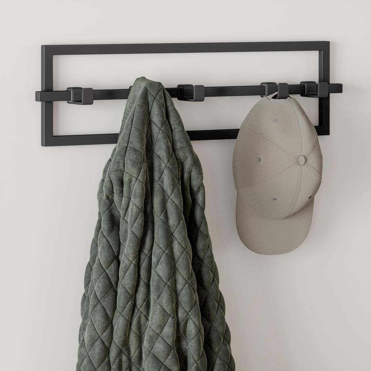 STENSKI OBEŠALNIK - črna, Basics, kovina (53/15/6cm) - Umbra