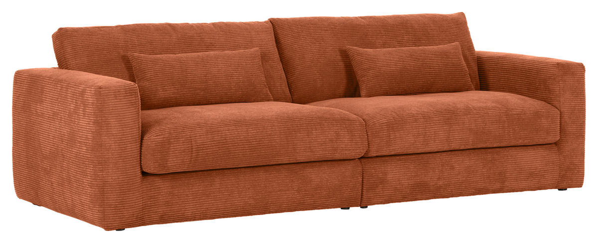 NAGY KANAPÉ textil rozsdavörös  - fekete/rozsdavörös, Konventionell, műanyag/textil (260/66/115cm) - MID.YOU