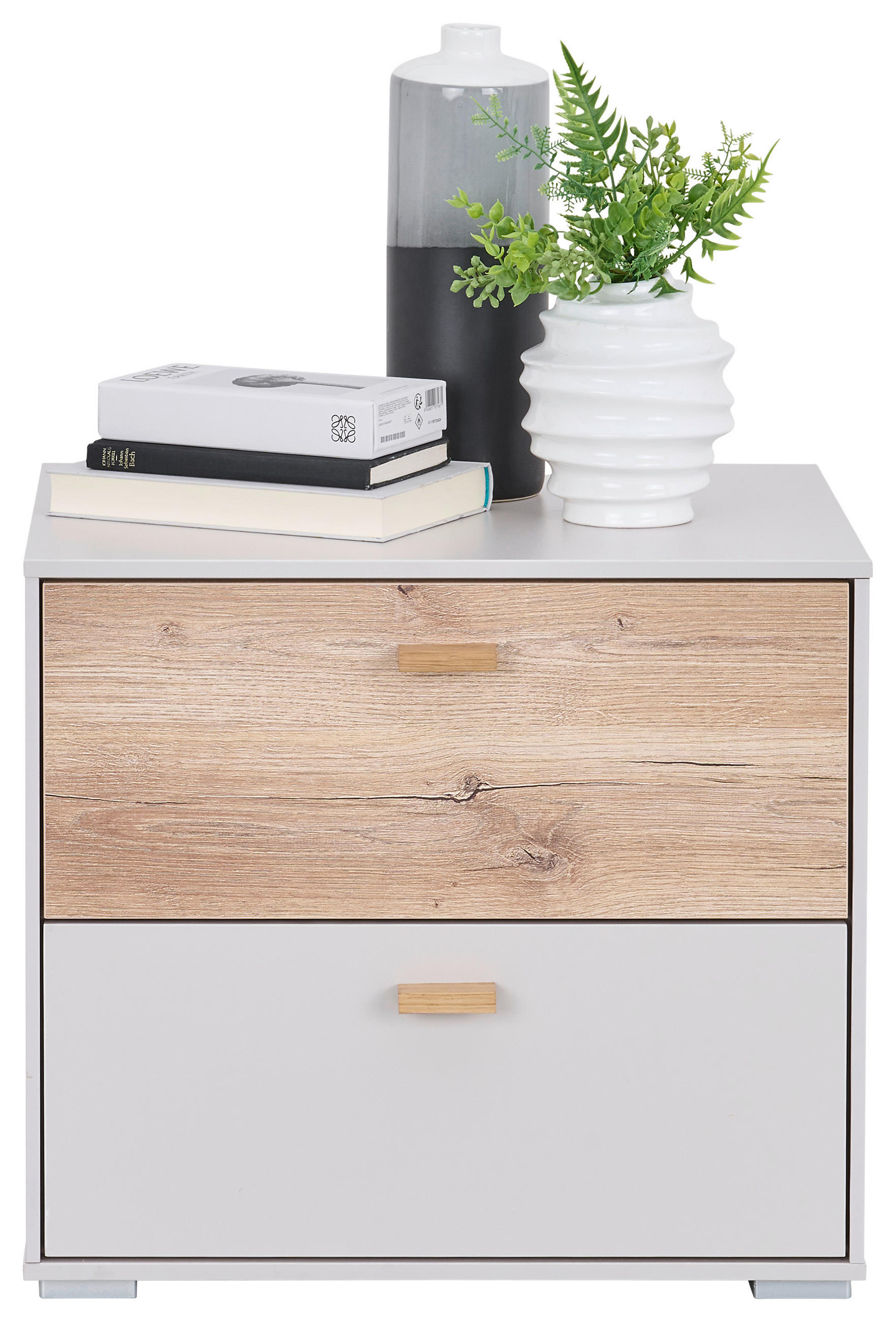 NACHTKÄSTCHEN in Eichefarben, Sandfarben  - Sandfarben/Eichefarben, KONVENTIONELL, Holz/Holzwerkstoff (48/43/38cm) - Hom`in