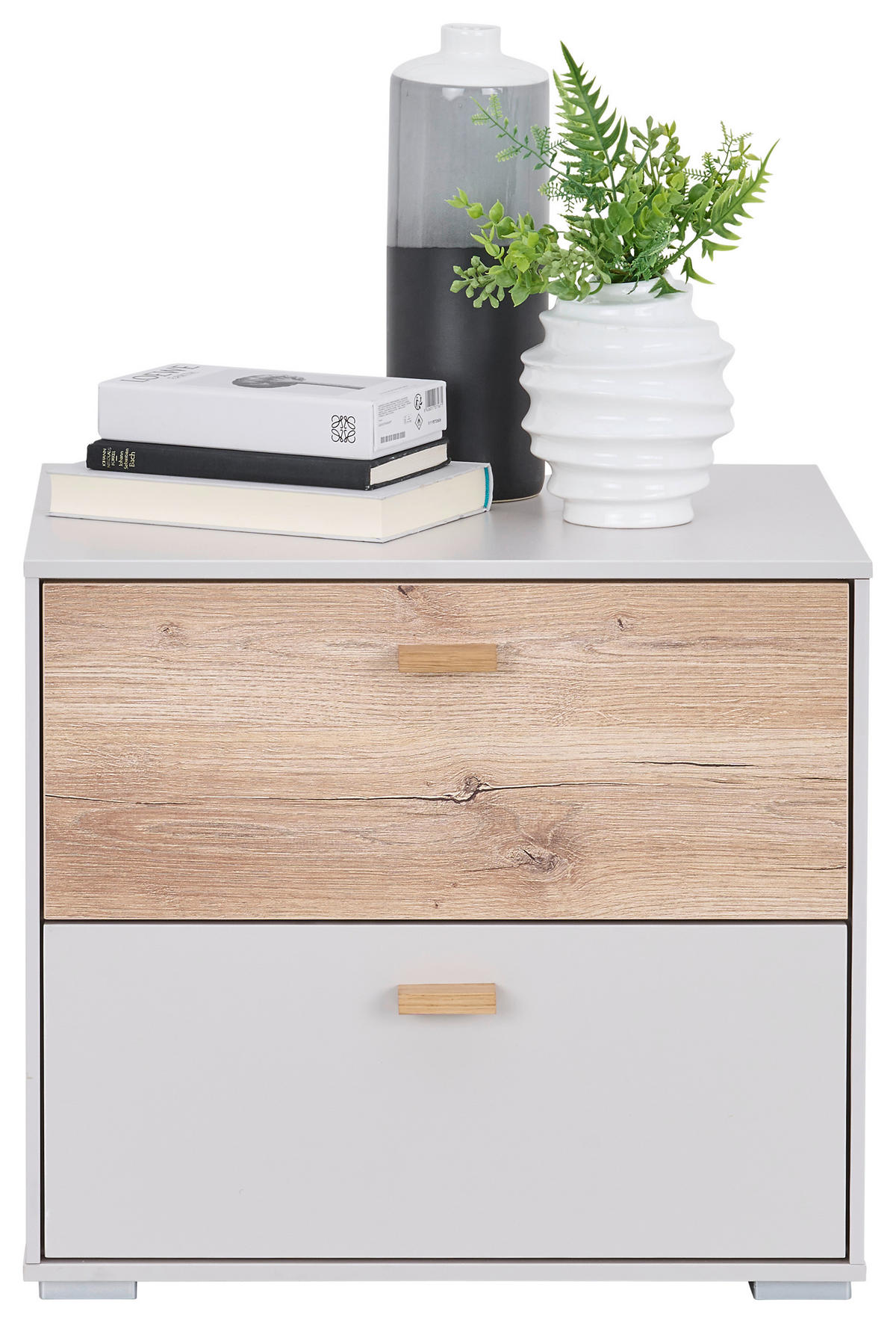 NACHTTISCH 48/43/38 cm  in Eichefarben, Sandfarben  - Sandfarben/Eichefarben, Konventionell, Holz/Holzwerkstoff (48/43/38cm) - Hom`in