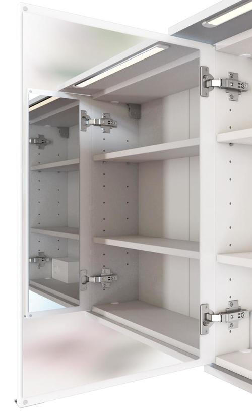 SPIEGELSCHRANK 60/67/20 cm  - Chromfarben/Weiß, KONVENTIONELL, Glas/Holzwerkstoff (60/67/20cm) - Xora