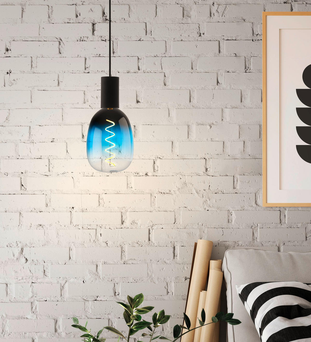 DEKORATIV LJUSKÄLLA E27 4 W   - blå, Basics, glas (12/21cm) - Eglo