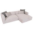 ECKSOFA Beige Chenille  - Beige/Schwarz, Design, Kunststoff/Textil (280/175cm) - Landscape