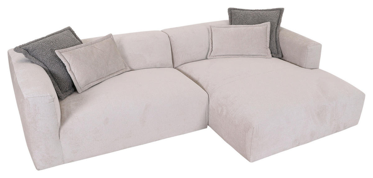 ECKSOFA Beige Chenille  - Beige/Schwarz, Design, Kunststoff/Textil (280/175cm) - Landscape