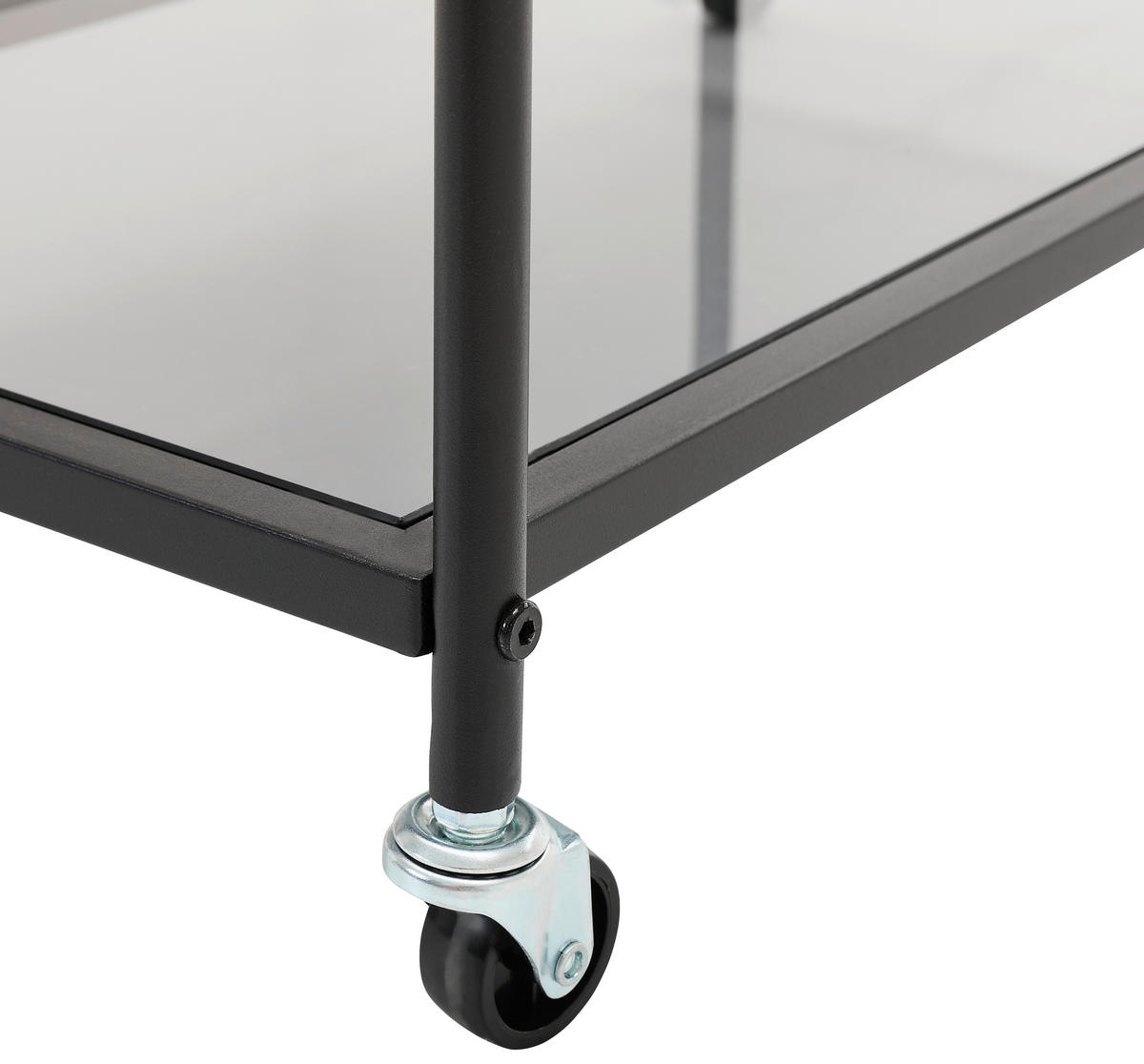 SERVIERWAGEN Schwarz  - Schwarz, Design, Glas/Kunststoff (71/69/38cm) - MID.YOU