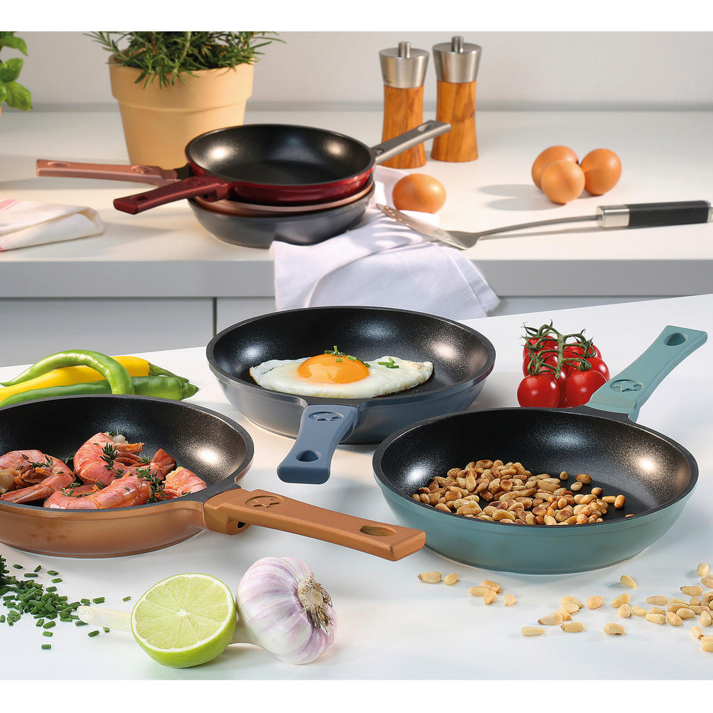 Thumbnail - Spring Bratpfanne Classic, Schwarz, Metall, Kunststoff, 4 cm, antihaftbeschichtet, stapelbar, Kochen, Pfannen, Bratpfann...