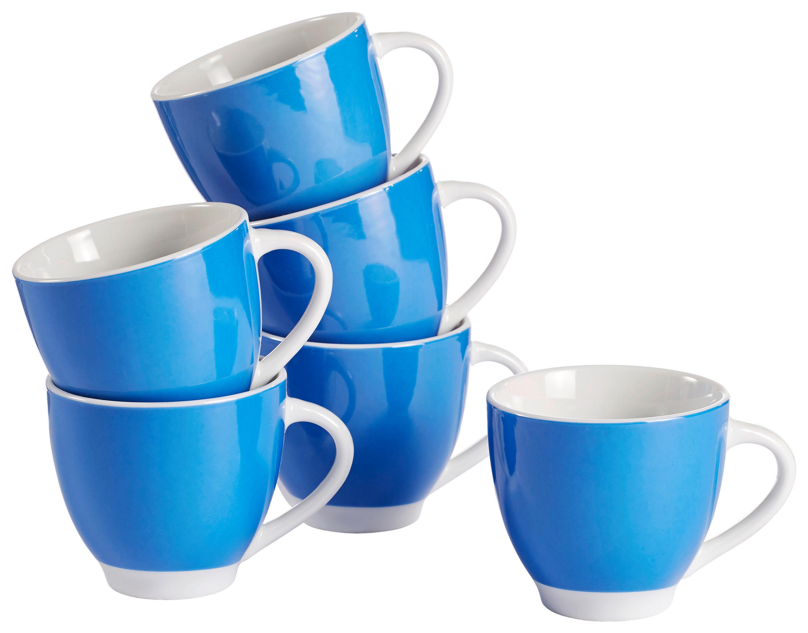 TASSENSET VARIO 6-teilig - Blau/Weiß, Basics, Keramik (0,2l) - Van Well
