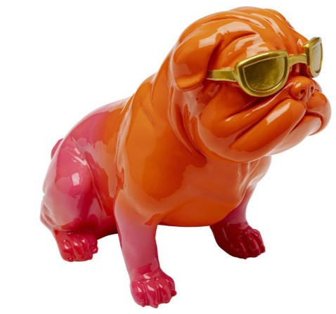 Kare-Design Dekohund Orange, Gold, Pink 11x17x20 cm