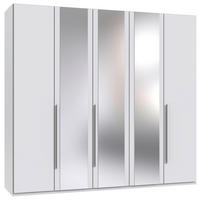 DREHTÜRENSCHRANK Weiß 5 Tür(en)  - Weiß, MODERN, Glas/Holzwerkstoff (225/208/58cm) - Chameo