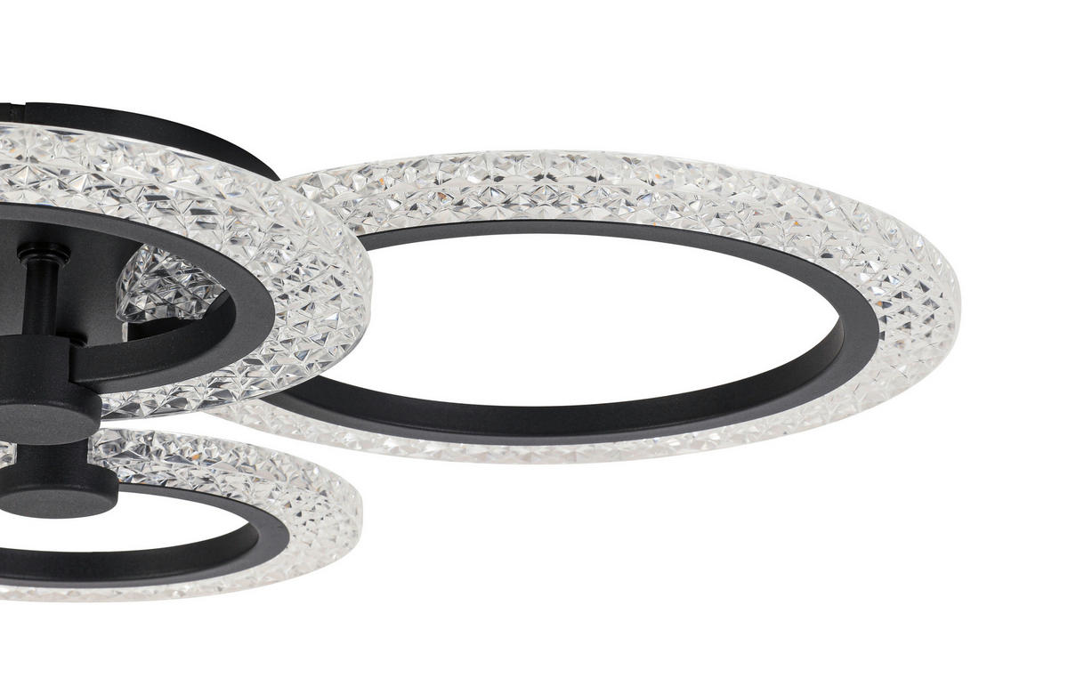 LED-DECKENLEUCHTE 59/45/9 cm   - Schwarz, Design, Kunststoff/Metall (59/45/9cm) - Novel