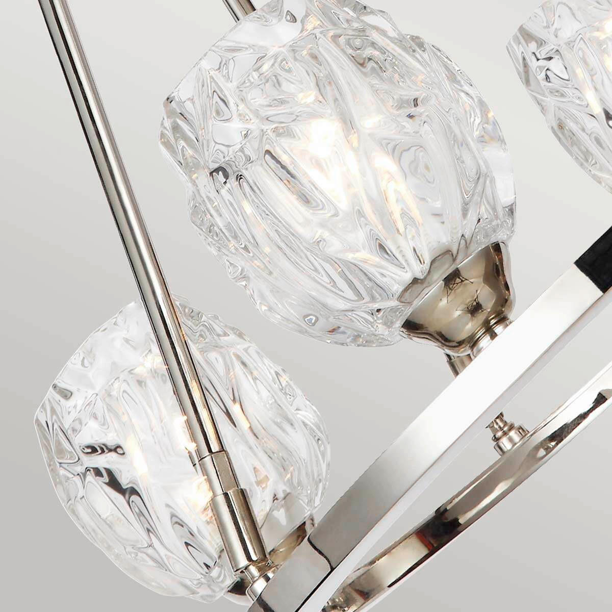 KRONLEUCHTER 53.7/62.1 cm    - Nickelfarben, Konventionell, Glas/Metall (53.7/62.1cm) - Elstead Lighting