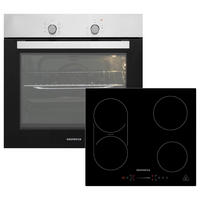 BACKOFENSET ASET1206600I  - Edelstahlfarben/Schwarz, Trend, Glas/Metall (59,5/55,5/56,5cm) - Respekta