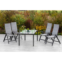 GARTENKLAPPSESSEL Aluminium Graphitfarben, Dunkelgrau  - Dunkelgrau/Graphitfarben, KONVENTIONELL, Textil/Metall (63/118/73cm) - Gardenson