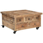 COUCHTISCH Mangoholz massiv 75/75/40 cm quadratisch Naturfarben  - Schwarz/Naturfarben, Design, Holz/Metall (75/75/40cm) - Carryhome