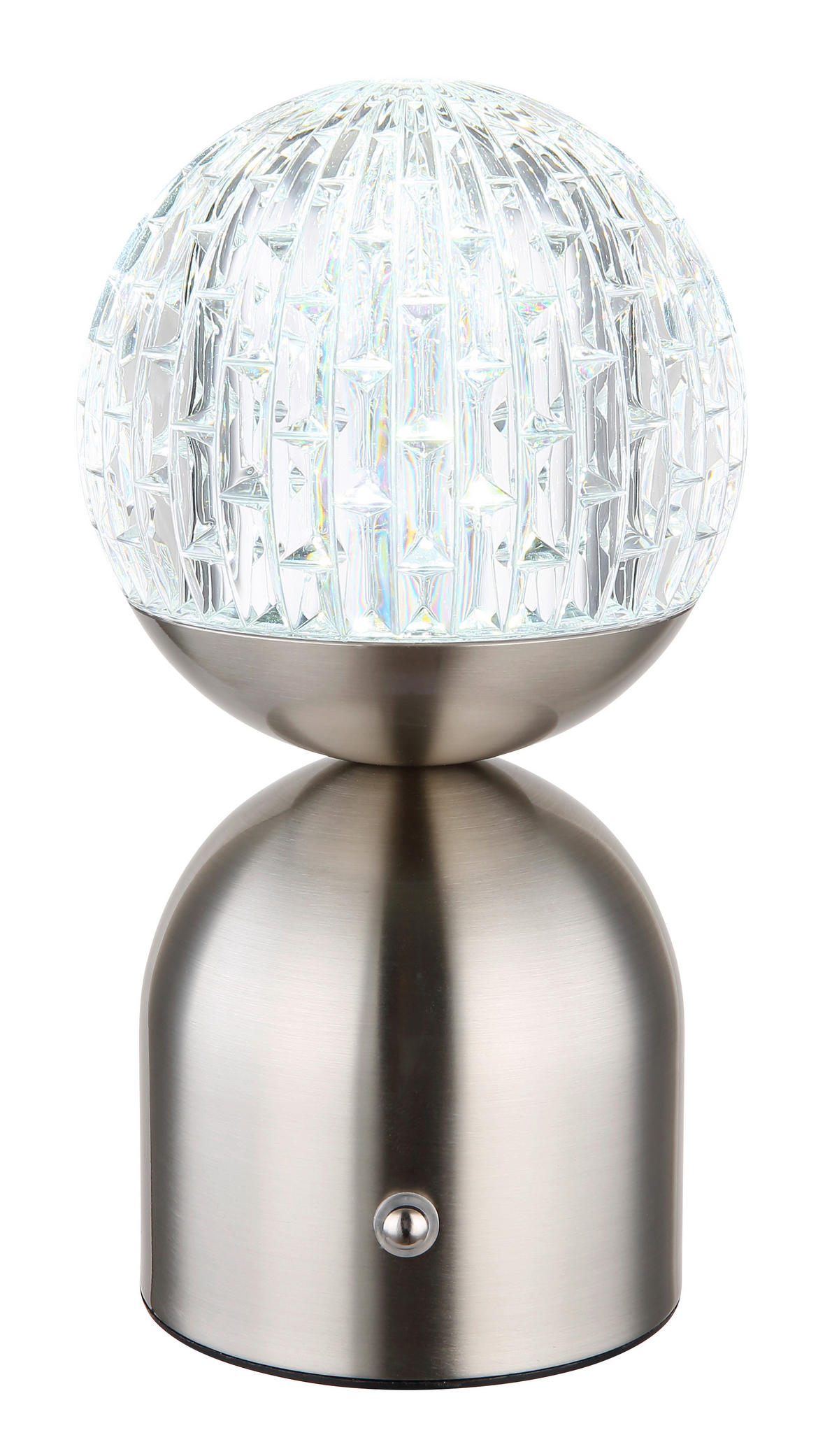 AKKU-TISCHLEUCHTE 10,5/20 cm  - Klar/Nickelfarben, KONVENTIONELL, Kunststoff/Metall (10,5/20cm)