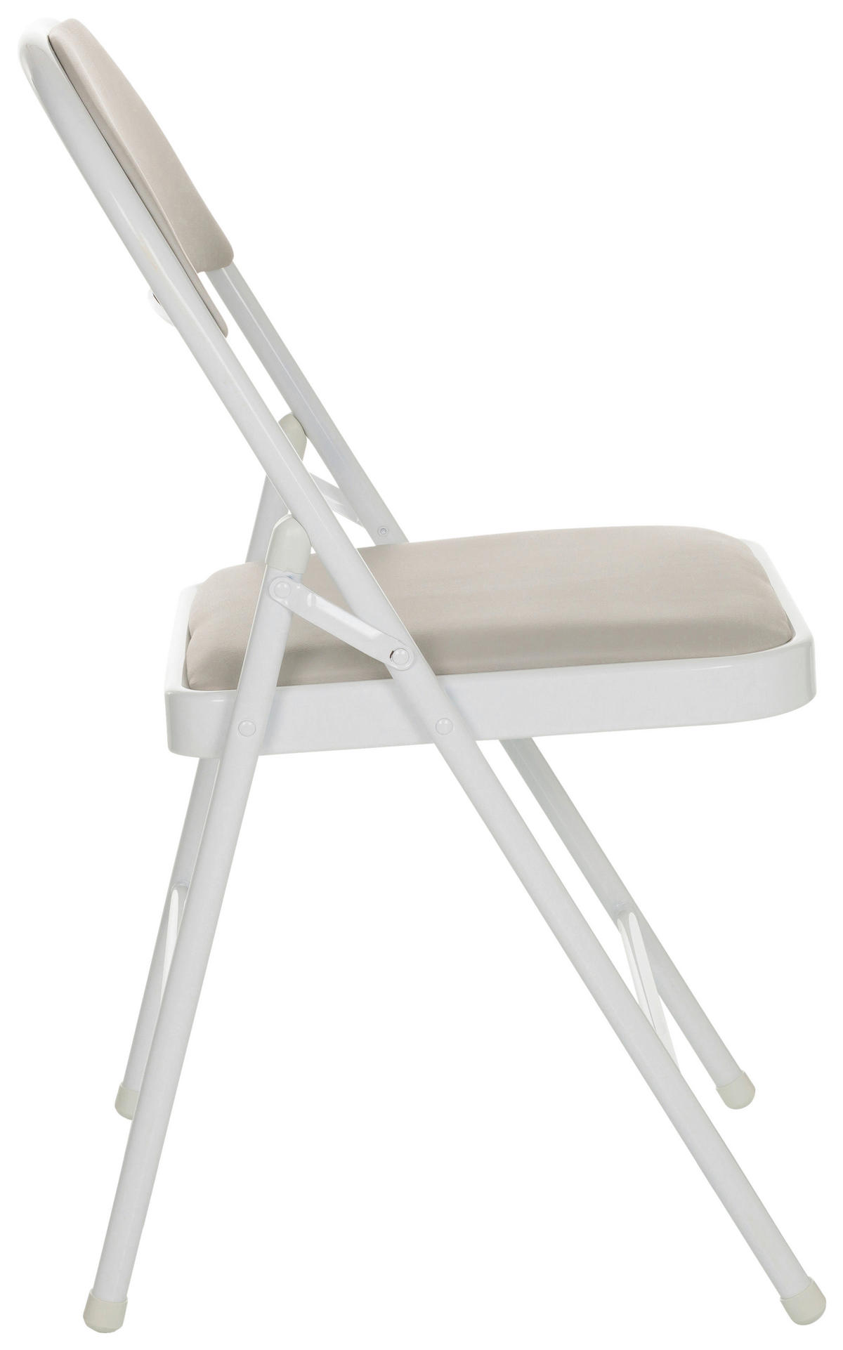 KLAPPSTUHL in Leder Grau  - Weiß/Grau, Basics, Leder/Metall (44/80/49cm) - MID.YOU