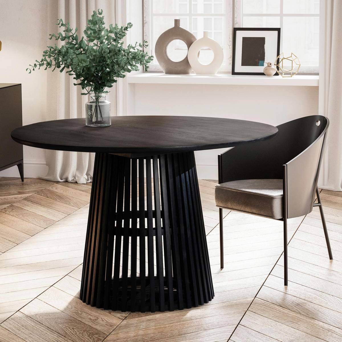 ESSTISCH in Holz 120/120/77 cm  - Schwarz, Design, Holz (120/120/77cm) - MID.YOU