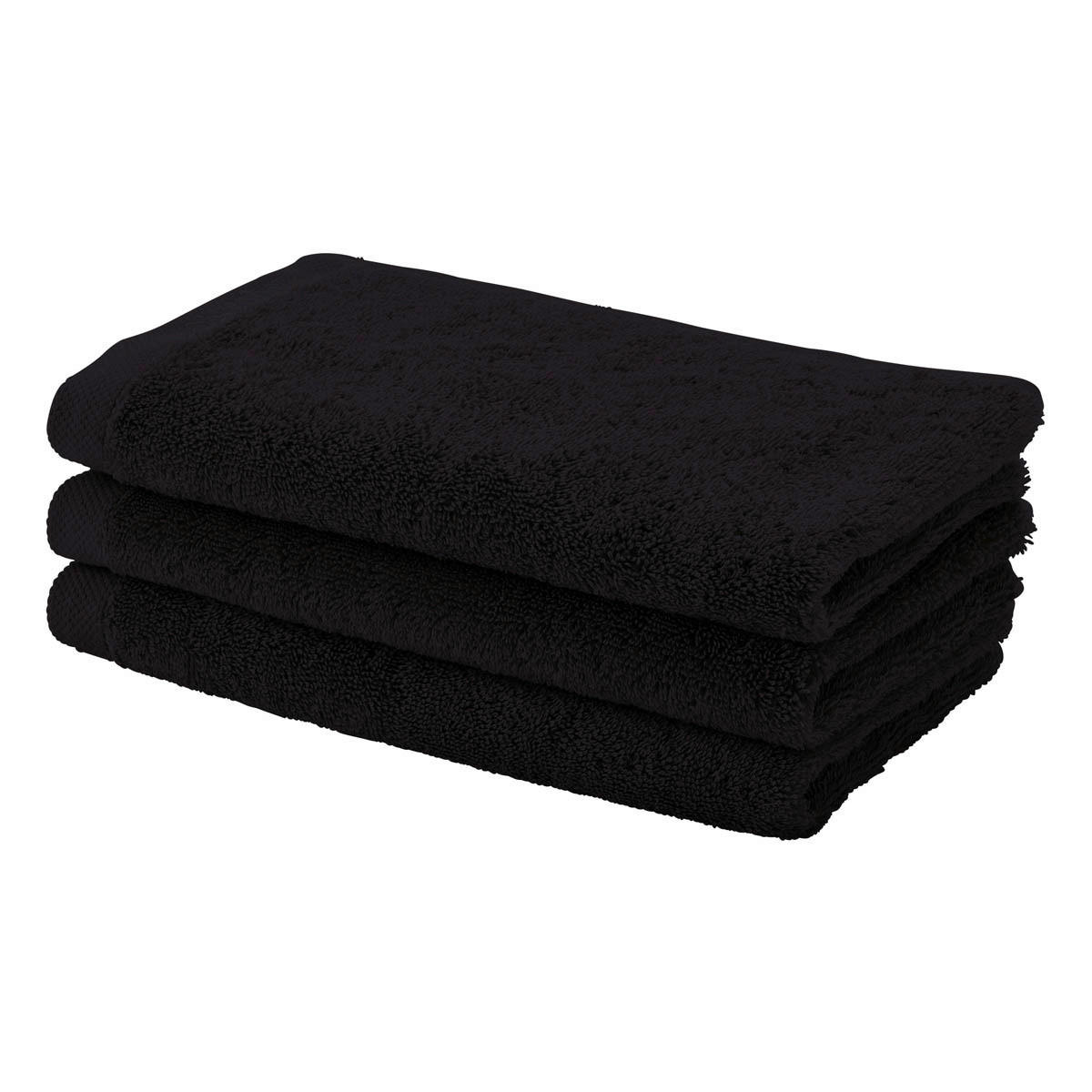 GÄSTETUCH London Schwarz 3-teilig 30/50 cm  - Schwarz, Basics, Textil (30/50cm) - Aquanova
