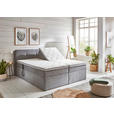 BOXSPRINGBETT 180/200 cm  in Hellgrau  - Hellgrau/Schwarz, KONVENTIONELL, Kunststoff/Textil (180/200cm) - Carryhome