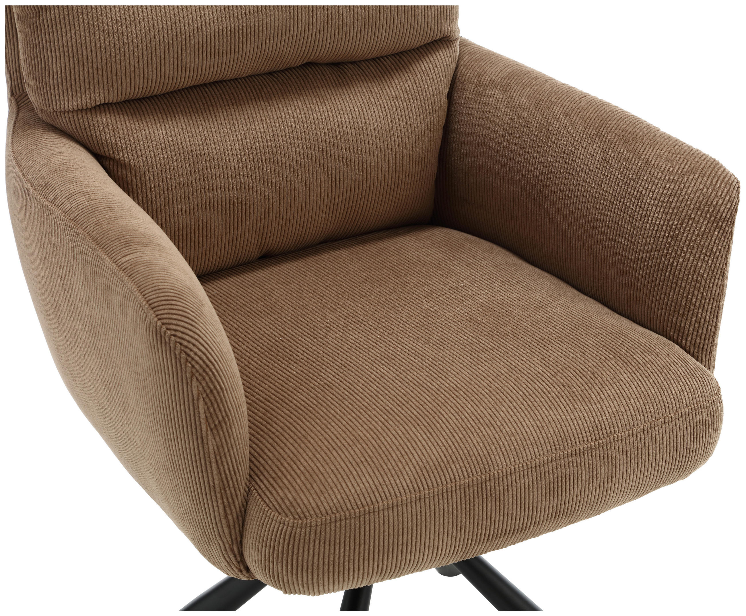 ARMLEHNSTUHL  in Cord  - Taupe/Schwarz, KONVENTIONELL, Textil/Metall (58/94/67cm) - Boxxx