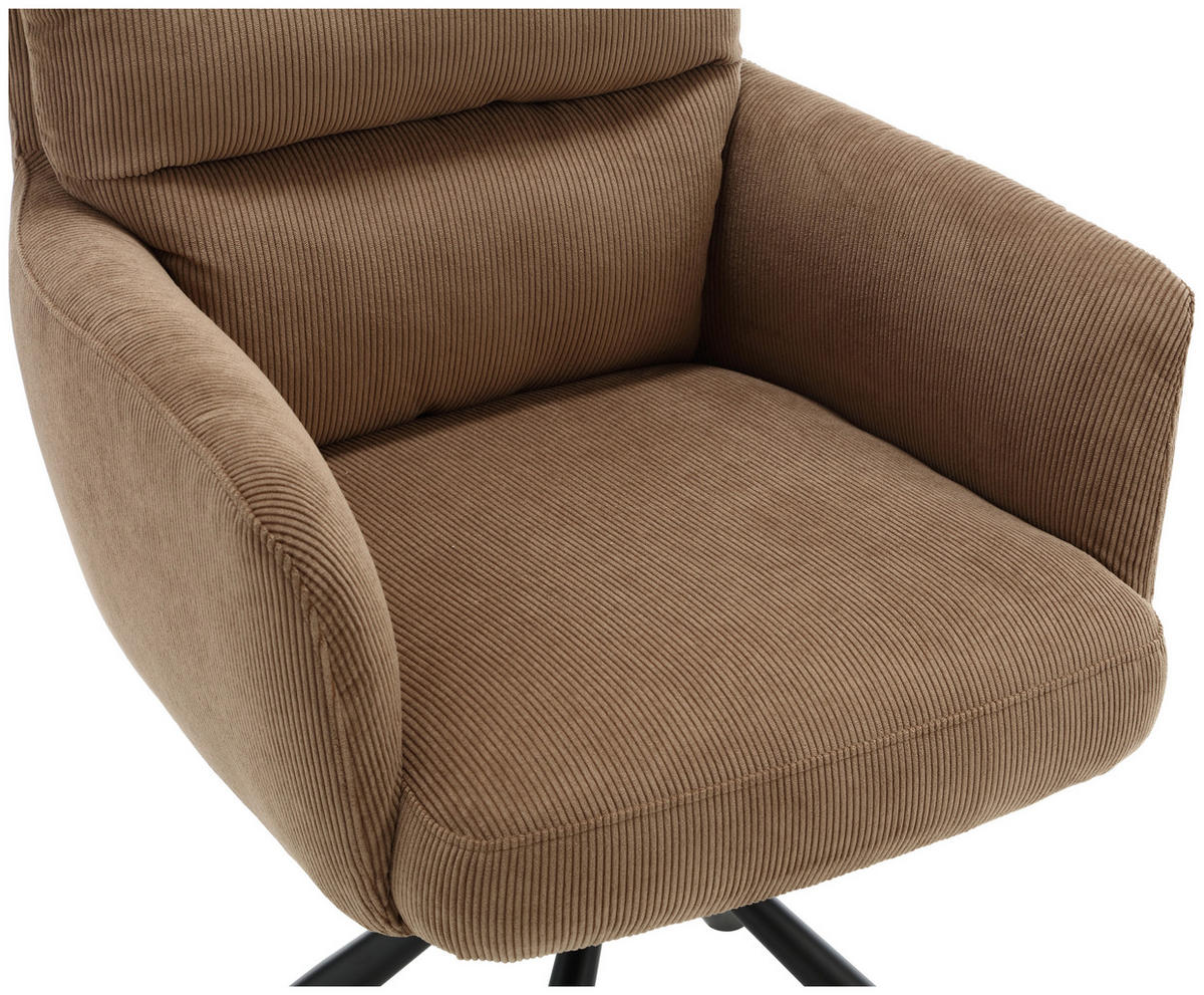 ARMLEHNSTUHL  in Cord  - Taupe/Schwarz, KONVENTIONELL, Textil/Metall (58/94/67cm) - Boxxx