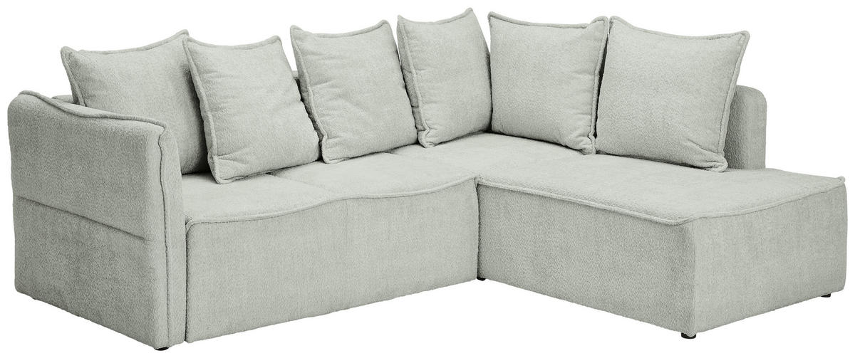 ECKSOFA in Chenille Naturfarben  - Schwarz/Naturfarben, Konventionell, Kunststoff/Textil (233/193cm) - Carryhome