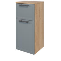 HIGHBOARD  - Edelstahlfarben/Eichefarben, MODERN, Holzwerkstoff/Metall (40/88,5/38cm) - Celina Home