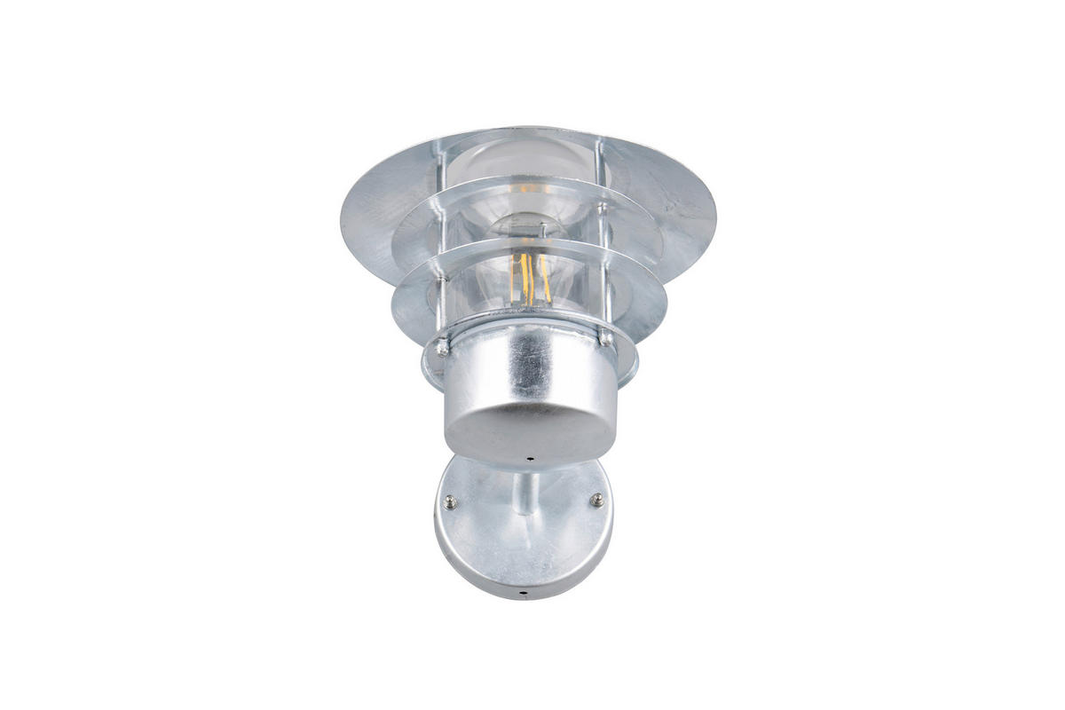 AUßENWANDLEUCHTE Ruvuma 23.5/22/26 cm  - Klar/Zinkfarben, KONVENTIONELL, Glas/Metall (23.5/22/26cm) - Trio Leuchten