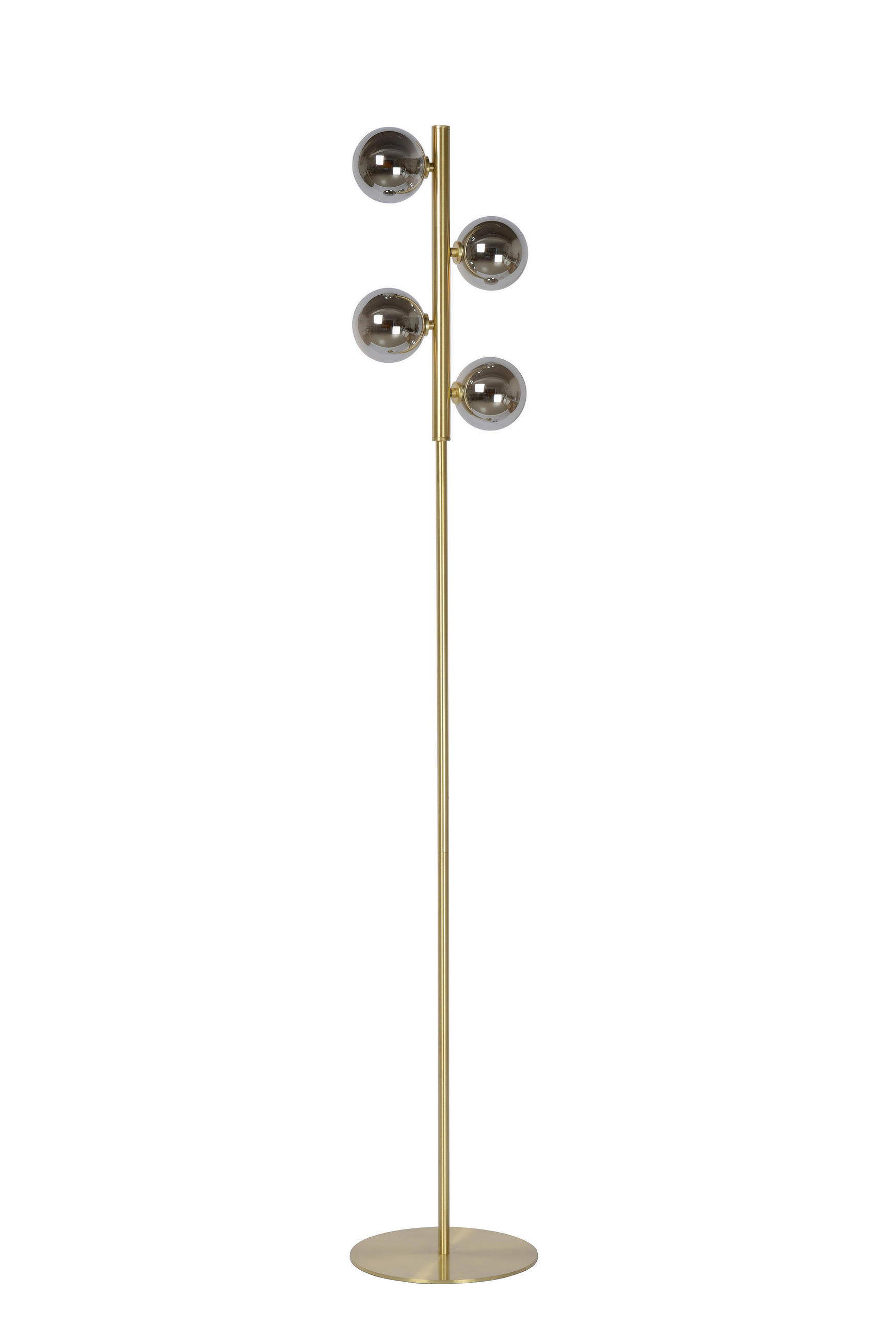 STEHLEUCHTE 26/25/154 cm    - Messingfarben/Hellgrau, Design, Glas/Metall (26/25/154cm) - Lucide