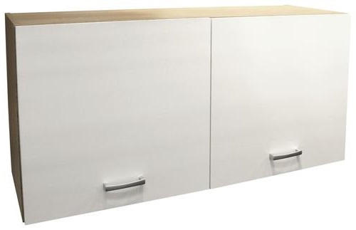 Küchenoberschrank Andy 100 cm Weiß/Eiche Dekor 2 Drehtüren