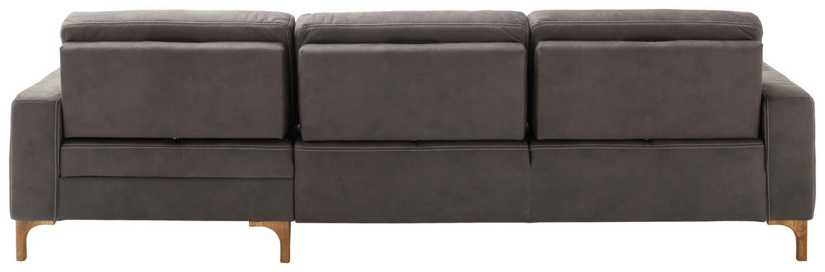 ECKSOFA in Mikrofaser Anthrazit  - Anthrazit/Beige, Design, Holz/Textil (185/276cm) - Pure Home Lifestyle