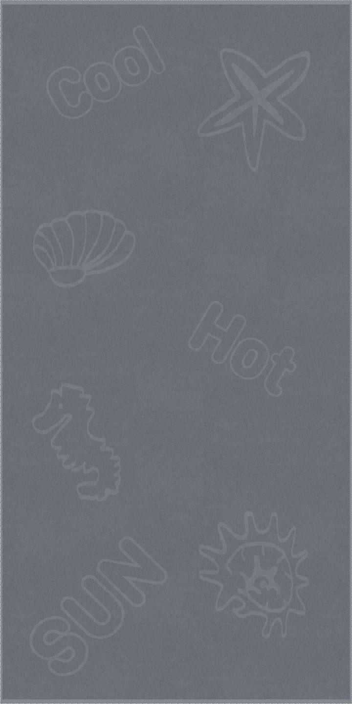 PEŠKIR ZA PLAŽU 90/180 cm , siva  - siva, Osnovno, tekstil (90/180cm) - Esposa