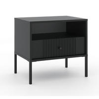 NACHTSCHRANK 54/39/50,5 cm  - Schwarz, Design, Holzwerkstoff/Metall (54/39/50,5cm) - Boxxx