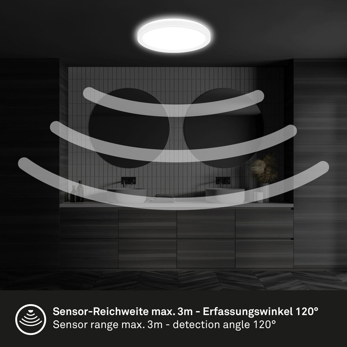 KUPAONSKA LED SVJETILJKA STRO Move  - bijela, Basics, plastika (24/3cm)