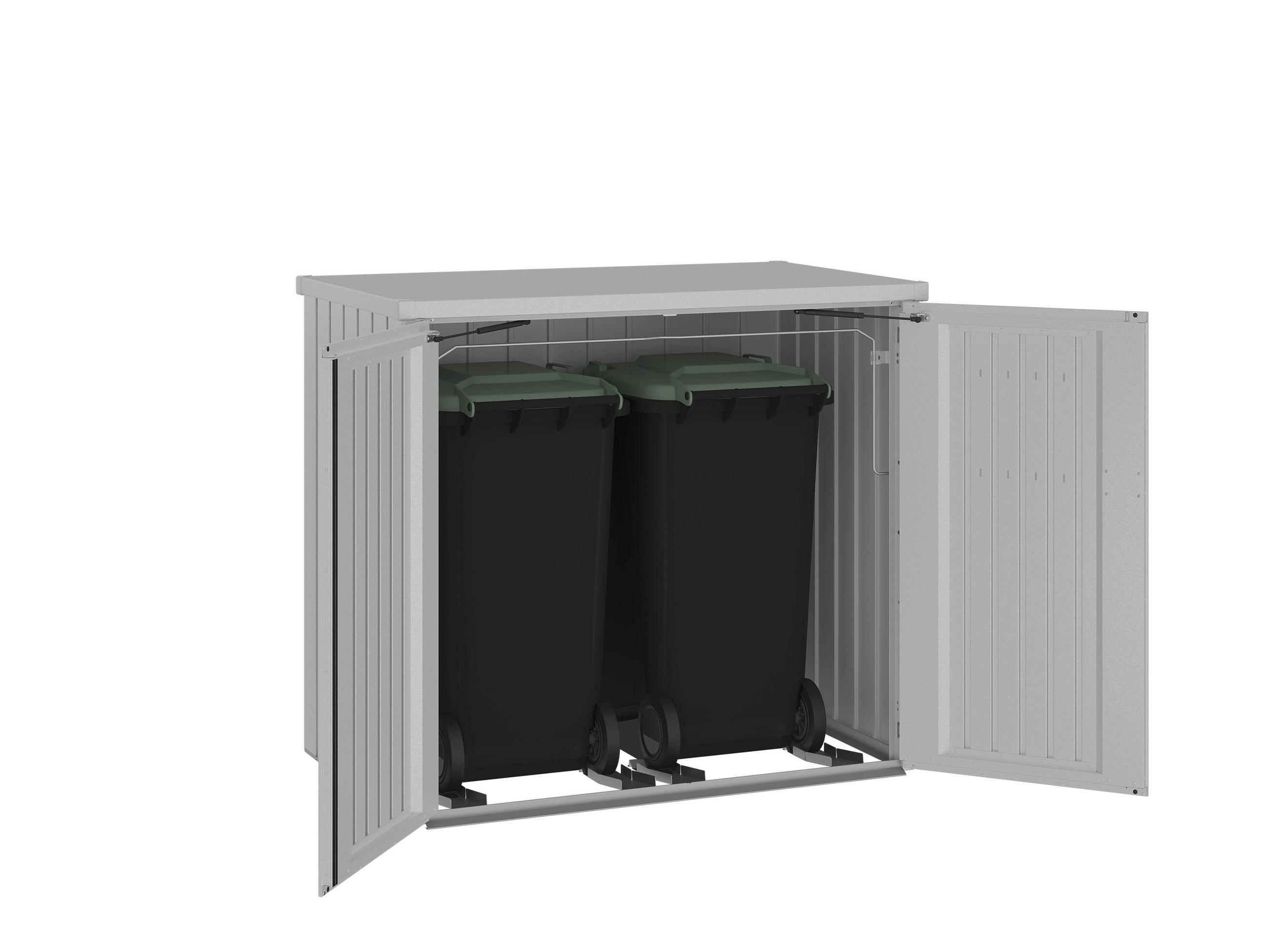 MÜLLTONNENBOX 147/129/88 cm  - Silberfarben, Basics, Metall (147/129/88cm) - Biohort