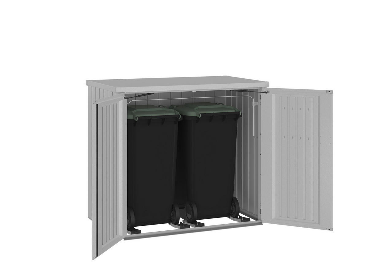MÜLLTONNENBOX 147/129/88 cm  - Silberfarben, Basics, Metall (147/129/88cm) - Biohort