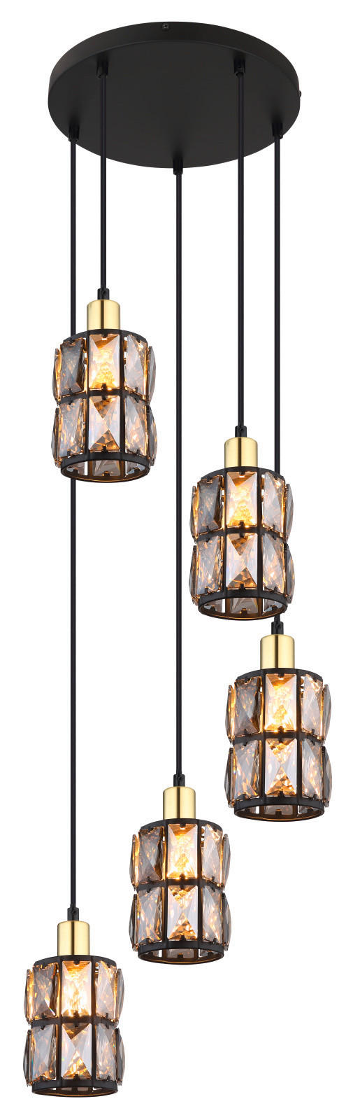 LAMPĂ SUSPENDATĂ 30/120 cm  - negru, Design, sticlă/metal (30/120cm) - Globo