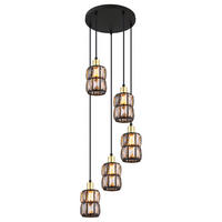 LAMPĂ SUSPENDATĂ 30/120 cm  - negru, Design, sticlă/metal (30/120cm) - Globo
