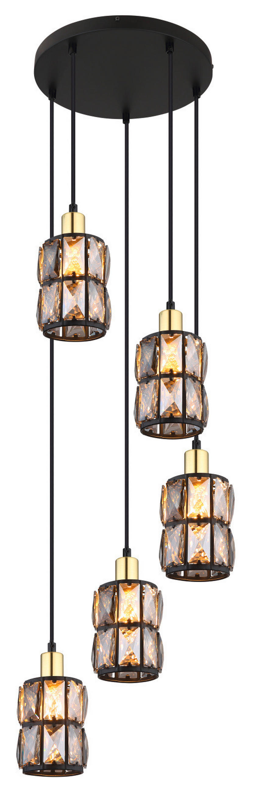 LAMPĂ SUSPENDATĂ 30/120 cm  - negru, Design, sticlă/metal (30/120cm) - Globo