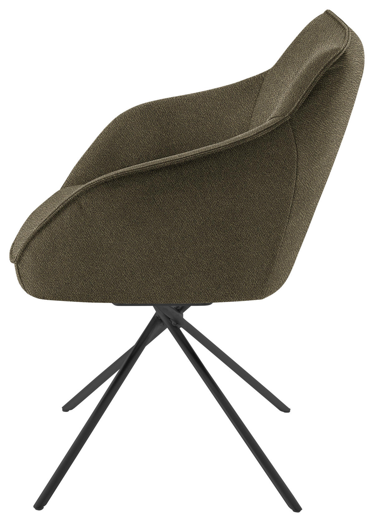 ARMLEHNSTUHL  in Nickel Flachgewebe  - Schwarz/Olivgrün, Design, Textil/Metall (60/84/67cm) - Koinor