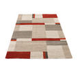 WEBTEPPICH 65/130 cm Palazzo Bloc Braun, Rot, Beige  - Beige/Rot, KONVENTIONELL, Textil (65/130cm) - Novel