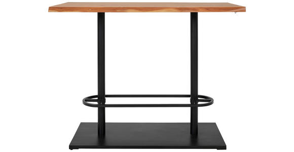 BARTISCH Akazie vollmassiv rechteckig Schwarz, Akaziefarben  - Schwarz/Akaziefarben, Design, Holz/Metall (140/75/105cm) - Linea Natura