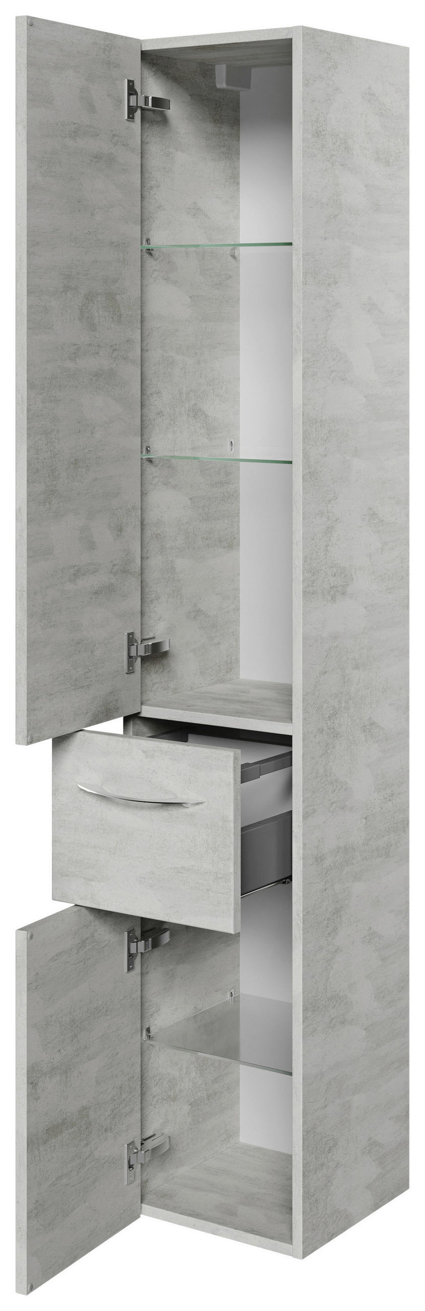 HOCHSCHRANK 30/168/33 cm  - Chromfarben/Grau, KONVENTIONELL, Glas/Holzwerkstoff (30/168/33cm) - Pelipal