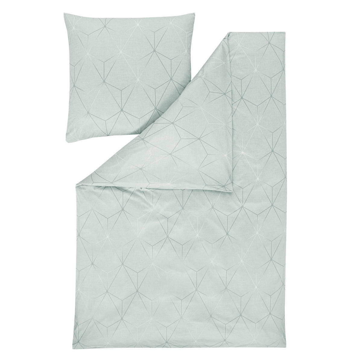 BETTWÄSCHE KIAN Satin 140/200 cm  - Jadegrün, Design, Textil (140/200cm) - Estella