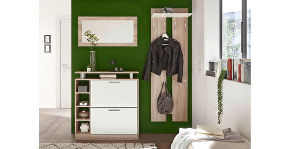 GARDEROBE 4-teilig  in 155/190/25 cm  - Weiß/Sonoma Eiche, Basics, Holzwerkstoff (155/190/25cm) - Carryhome