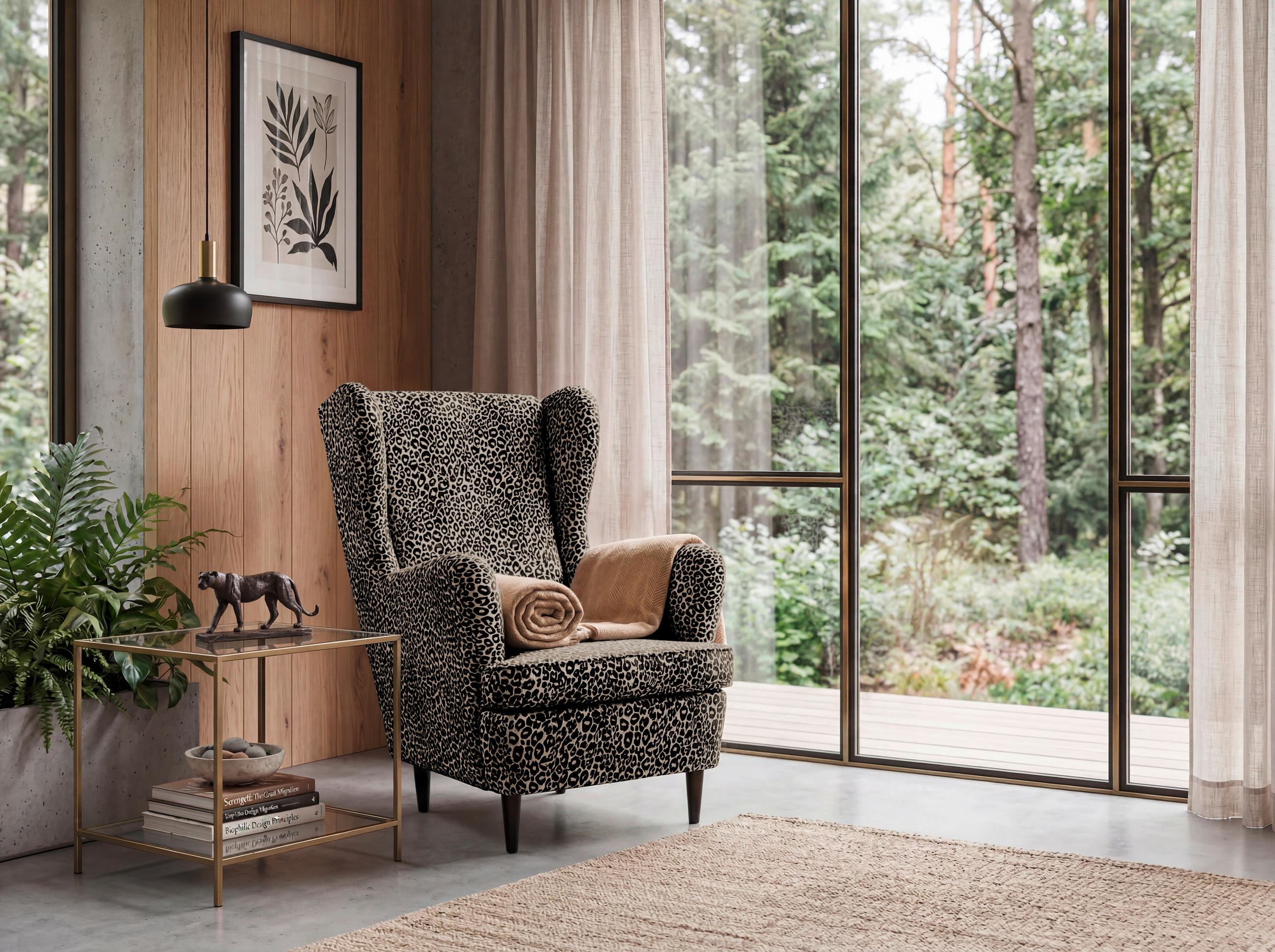 SESSEL in Jacquard, Webstoff Braun, Schwarz  - Schwarz/Braun, MODERN, Holz/Textil (78/102/98cm) - MID.YOU