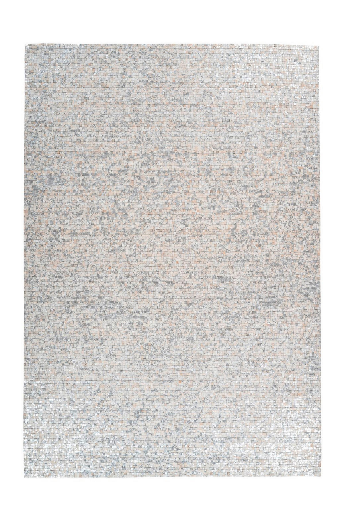 FLACHWEBETEPPICH 200/290 cm Silberfarben, Weiß  - Silberfarben/Weiß, Basics, Leder/Textil (200/290cm) - Novel