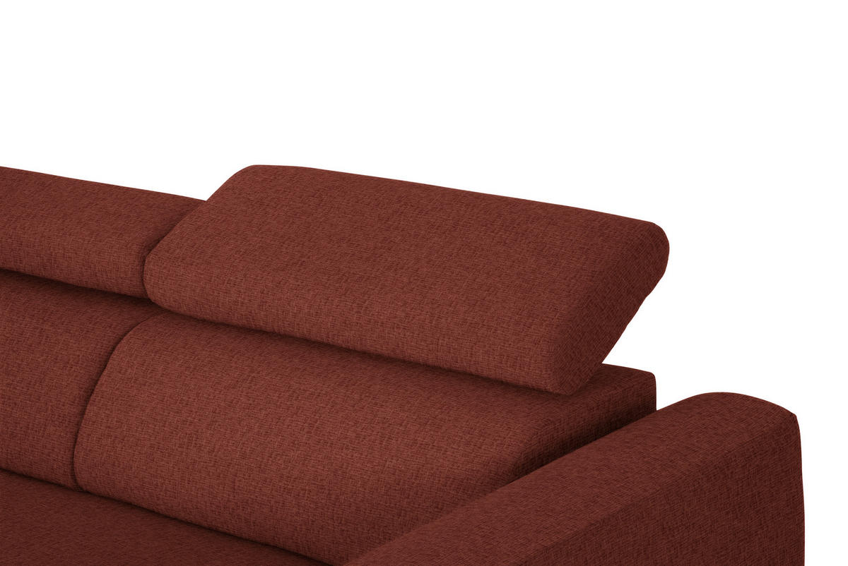 ECKSOFA in Chenille Rostfarben  205/280 cm  - Rostfarben/Schwarz, Design, Textil/Metall (205/280cm) - Xora
