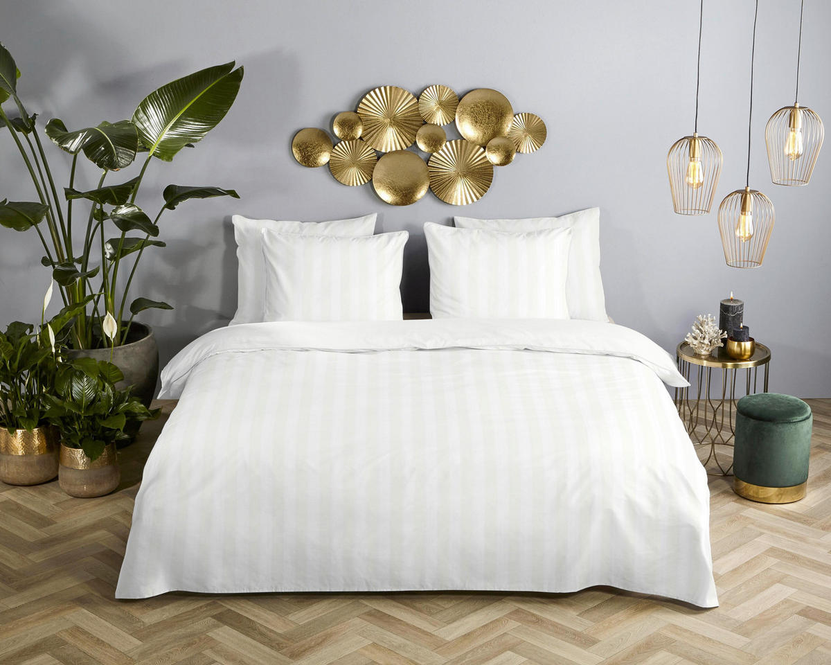 BETTWÄSCHE 2-teilig Descanso Satin 140/200 cm  - Weiß, Basics, Textil (140/200cm)