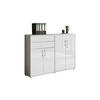 AKTENSCHRANK Grau, Weiß Hochglanz  - Weiß Hochglanz/Grau, MODERN, Holzwerkstoff (168,8/113,6/33cm) - MID.YOU